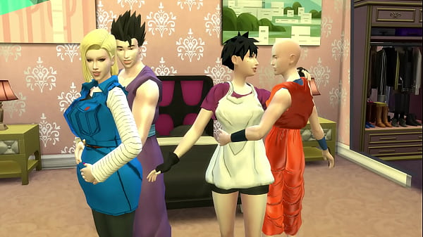 Dragon Ball Porno Hentai Ehefrauentausch Videl und Nummer 18 wie heiße untreue reife Schlampen gefickt NTR