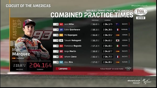 MOTO GP - Motorbike World Championship Moto 2 - Free Practice GP of the Americas 01/10/2021