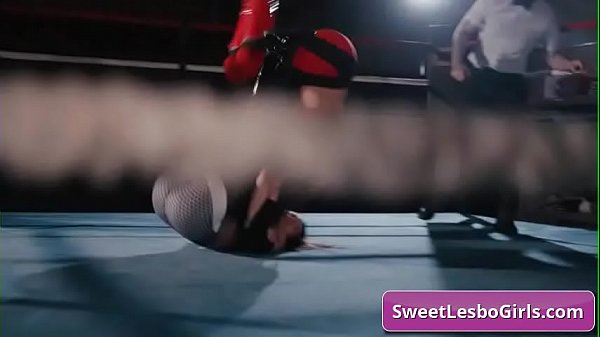 Sexy lesbo sluts Ariel X, Sinn Sage fight hardcore style in the wrestling ring and get horny