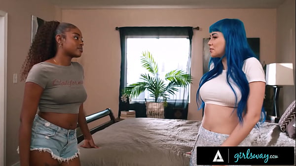 GIRLSWAY - Naughty Destiny Mira Teaches Her Curious New Roommate Jewelz Blu How To Squirt