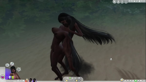 Sims 4 putas transexuales con cabello extremadamente largo en una compilación de la isla del sexo tropical