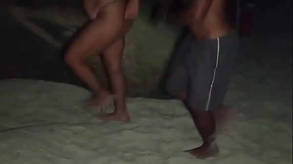 Risky public sex on the beach almost caught by the police
