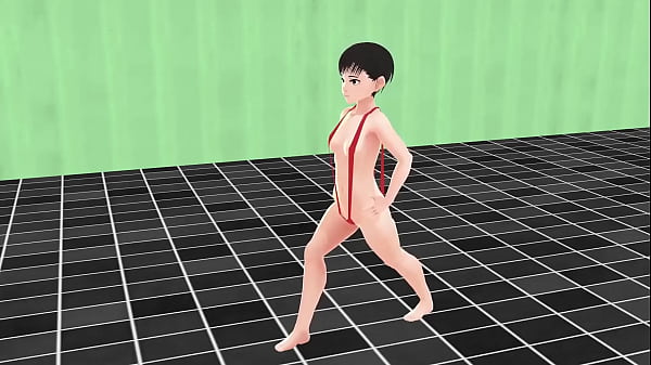 【Leo】 Ragazza anime nuota in un piccolo micro bikini. 【Nip slip】