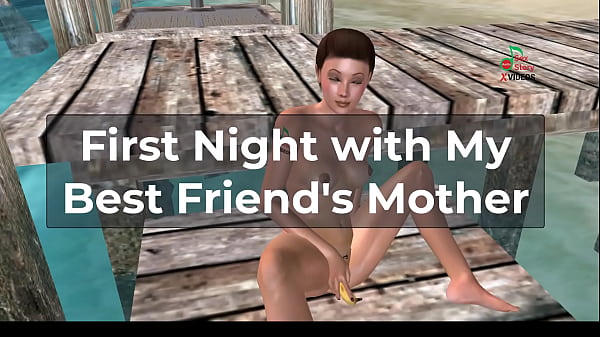 English Audio Sex Story - Animated 3D cartoon porn video of a very cute girl sitting on the beach and maturbating with fingers and banana