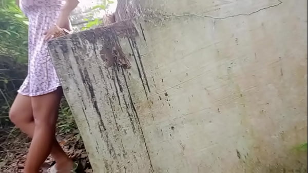 Quicky hard fucked cum outside my pussy in a creepy abandoned place