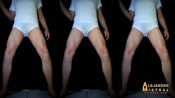 ALEJANDRO MISTRAL calzoncillos blancos sexy y erotico marcando la verga mientras baila