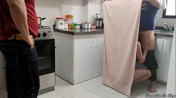 My Stepmother is a Bitch who likes to be fucked next to her Cuckold Husband who pleases her NTR