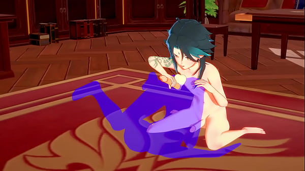 Genshin Impact Yaoi - Xiao Footjob e Rimjob - Sissy crossdress Japonês Asiático Manga Anime Filme Jogo Pornô Gay