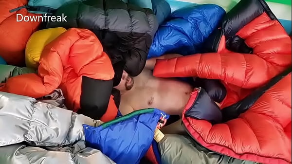 20 Down Jackets In An Inflatable Pool