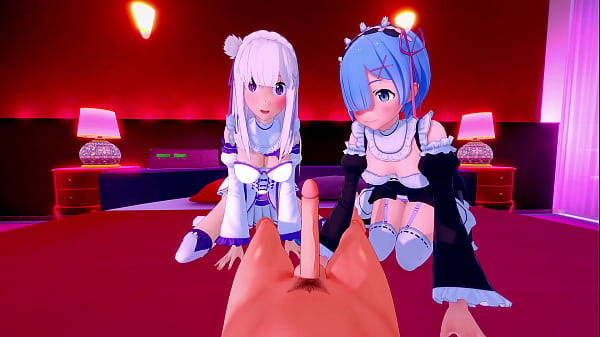 [POV] SEXO CON EMILIA Y REM - RE:ZERO PORN