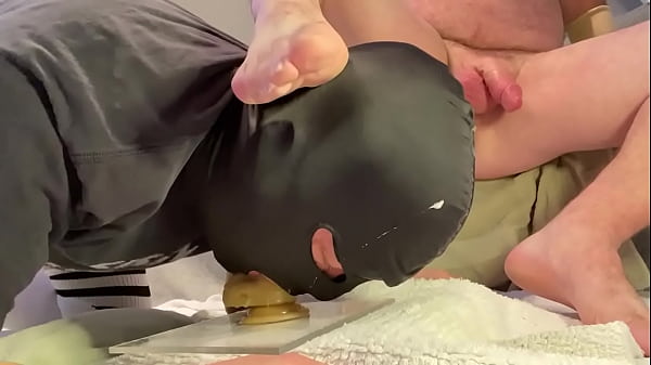 Faggot cocksucker under his straight alpha'_s foot